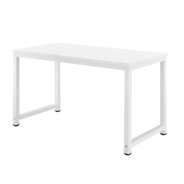 Scrivania regolabile postazione di lavoro tavolo in legno melaminico 120 cm bianco 03_0001162