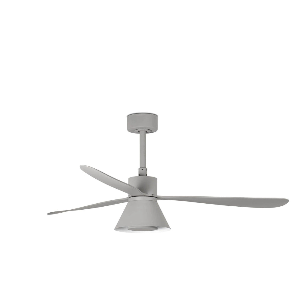 FARO Ventilatore a soffitto con luce grigio opaco in acciaio Ø132 cm 3 pale CCT Tuya Amelia FARO-33762WT1T