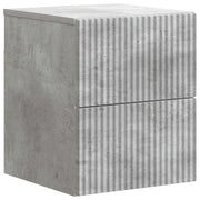 Mobiletto da notte a muro Grigio Cemento 33 x 34,5 x 40 cm