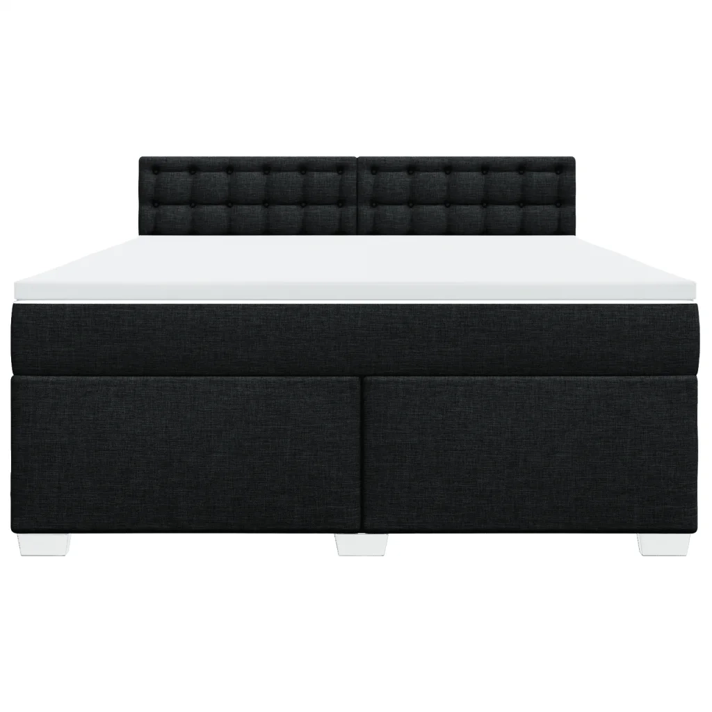 Giroletto a Molle con Materasso Nero 180x200 cm in Tessuto 3285983