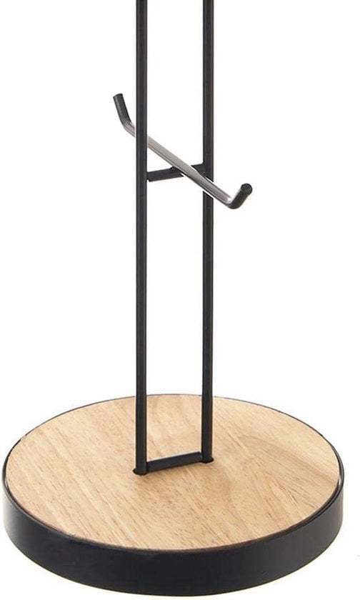 Supporto per bicchieri standard 6 bicchieri nero metallo base in legno 155 x 40 cm - Soluzione di stile per la conservazione