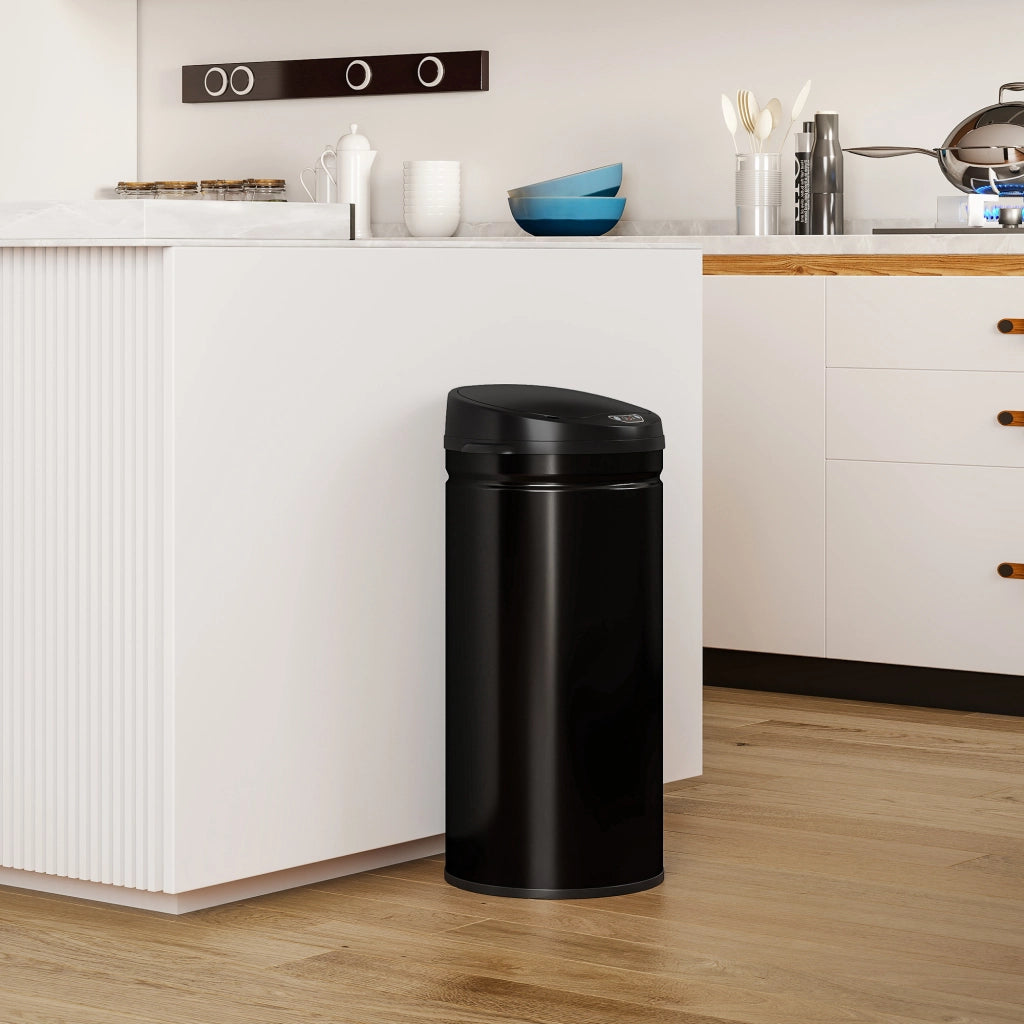 Bidone per cucina automatico 42L ¨C zephmum ¨C acciaio inox nero 30.5x30.5x68cm