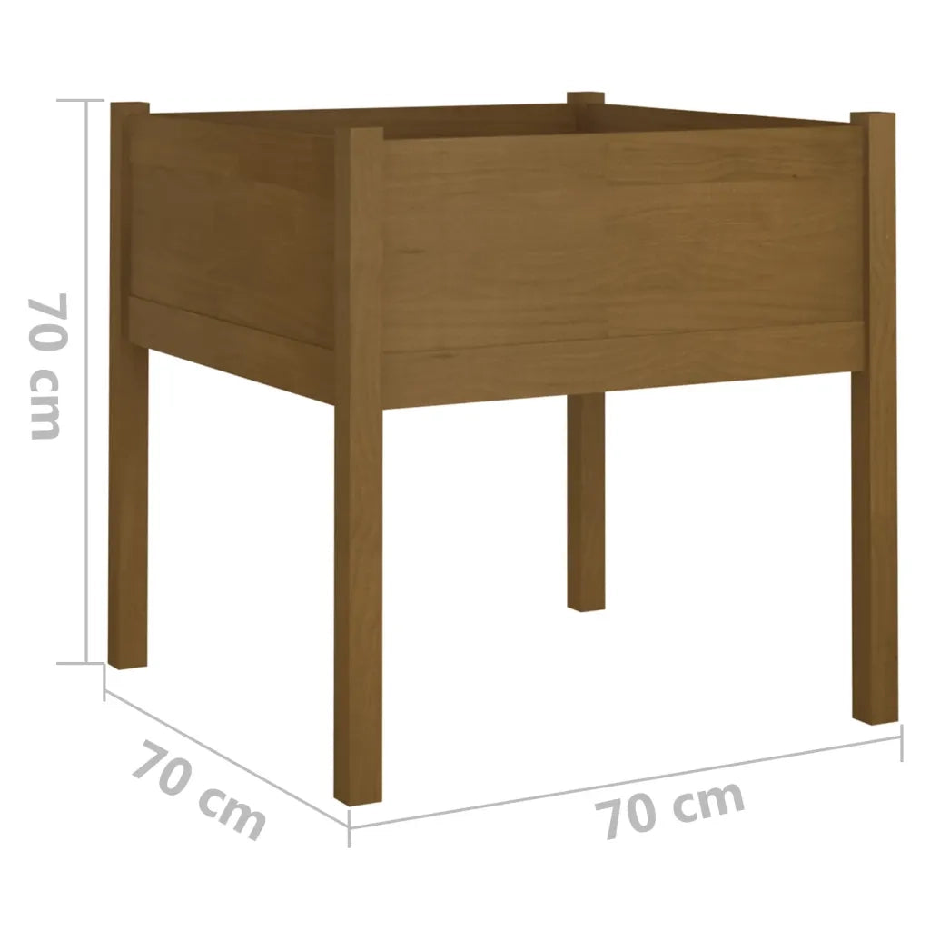 Fioriera Giardino Marrone Ambra 70x70x70 cm Legno Massello Pino 810815