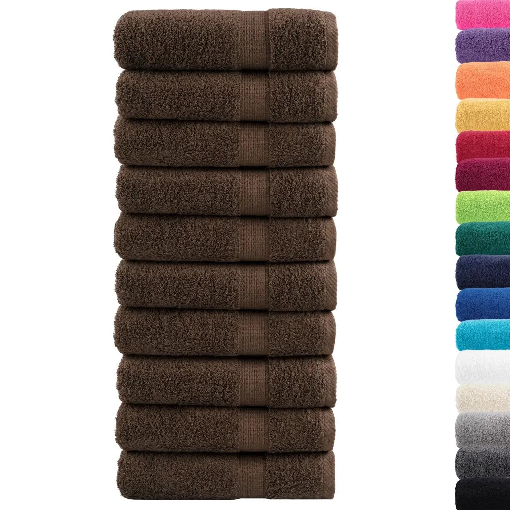 Asciugamani da bagno Premium SOLUND 10 pz Marrone 100x150 cm 600 g/m² 137241