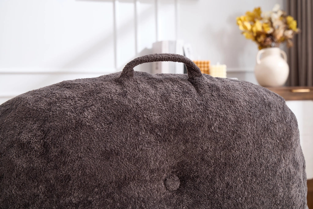Poltrona Bean Bag in Pile Sintetico con Braccioli ¨C Minimal ¨C Grigio Scuro