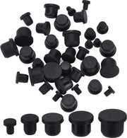 40 pezzi di stopper in silicone nero - Dimensioni: 4-75-95-115-135 mm - Stopper per shaker di sale e pepe - Viti di sostituzione per fori di inserzione - Coperchi per bottiglie, tubi, vasi di fiori.