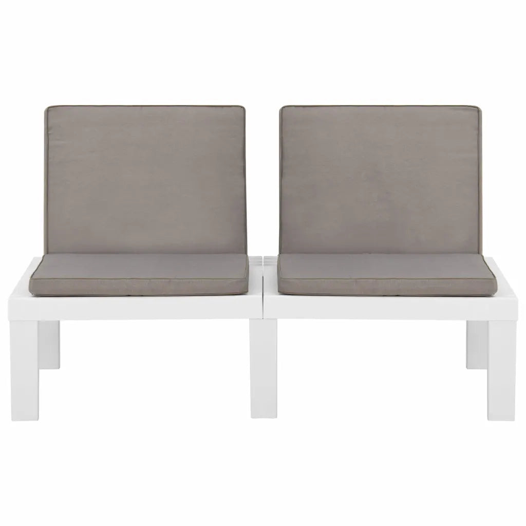 Set Divani da Giardino con Cuscini 6 pz in Plastica Bianco 3059833