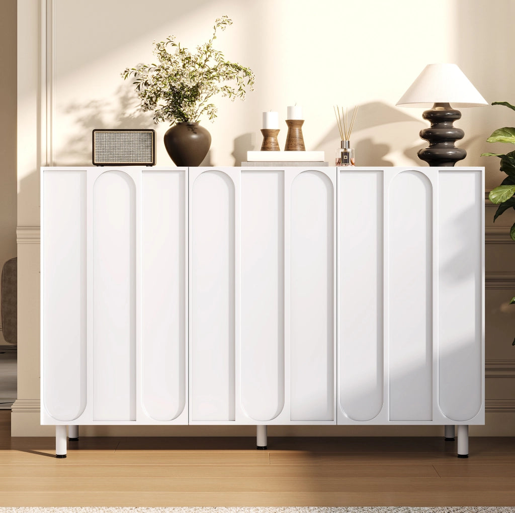 SIDEBOARD 2 in 1 con Scarpiera 120x37x80 cm Bianco