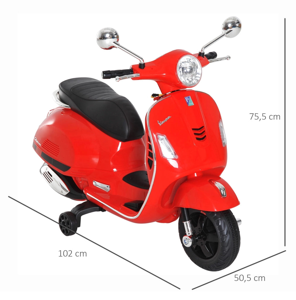 Moto Elettrica per Bambini Piaggio Vespa GTS 6V Rosso