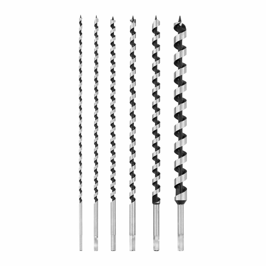 SET 6 PUNTE PER TRAPANO TASSELLATORE PUNTALE TRIVELLA AUTOFILETTANTE LEGNO 460MM