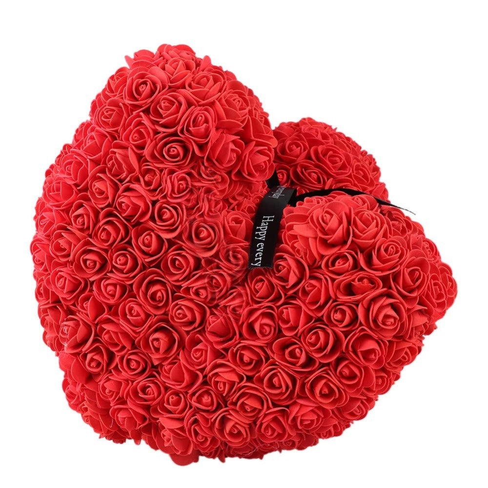 Trade Shop - Orsacchiotto Orsetto Orso Di Rose Con Fiori Artificiali Da 25cm San Valentino -
