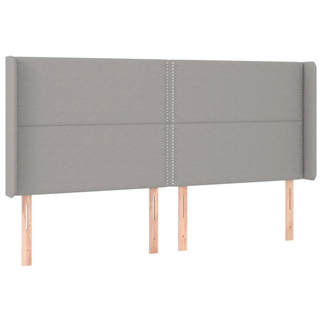 Letto a Molle Materasso e LED Grigio Chiaro 200x200 cm Tessuto