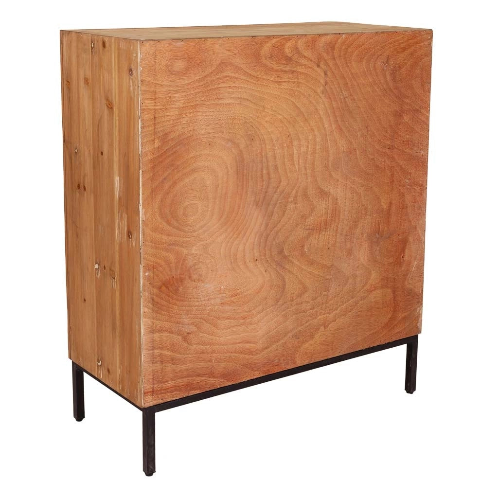 Mobile da ingresso in legno e metallo marrone 80x36,5x91h