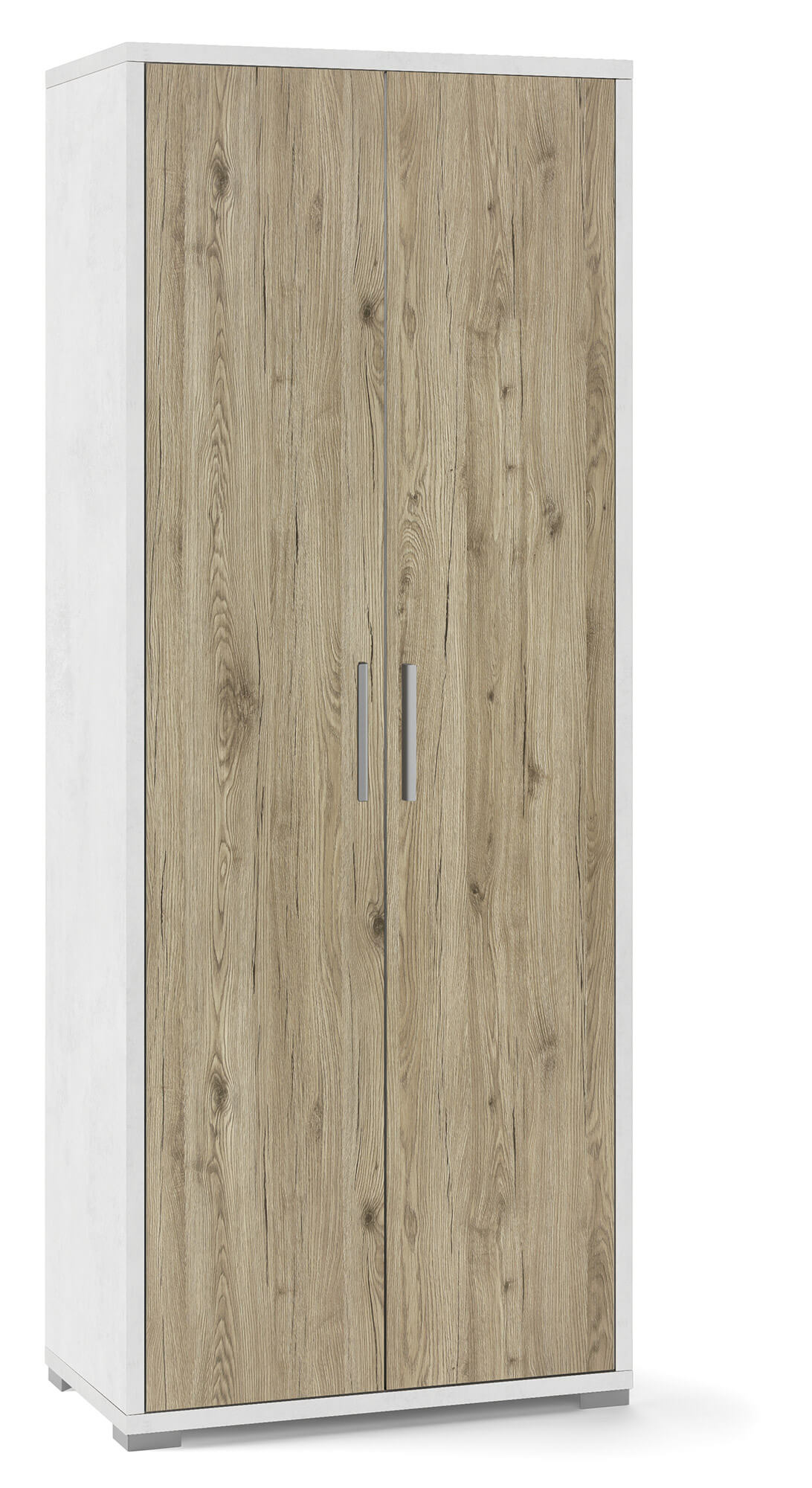 Mobile 2 Ante 71x182x41 cm Ossido Bianco/Rovere Naturale