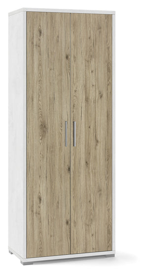 Mobile 2 Ante 71x182x41 cm Ossido Bianco/Rovere Naturale