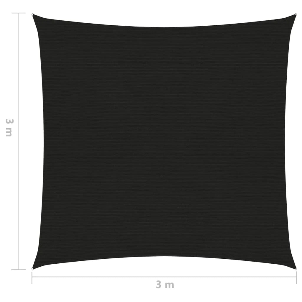 Vela ombreggiante/ombrellone 160 g/m² HDPE 3 x 3 m nero 02_0009200