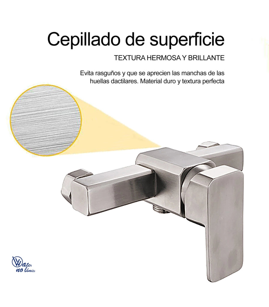Rubinetto Doccia Quadrato LH-8906 | Monocomando | Acciaio Inox SUS 304 | Cuore Ceramico