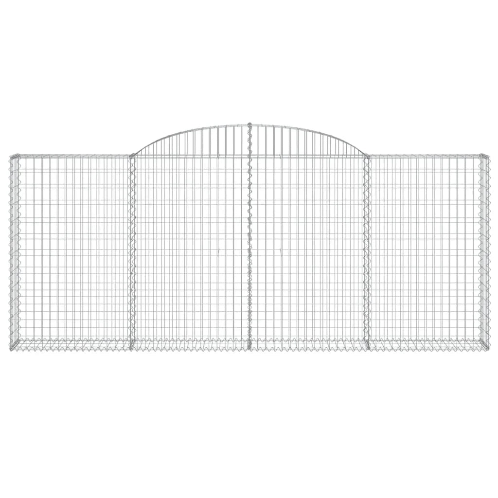 Set di 2 gabbioni ad arco per recinzione gabbia o muro di contenimento 300 x 30 x 120/140 cm ferro zincato argento 02_0041365