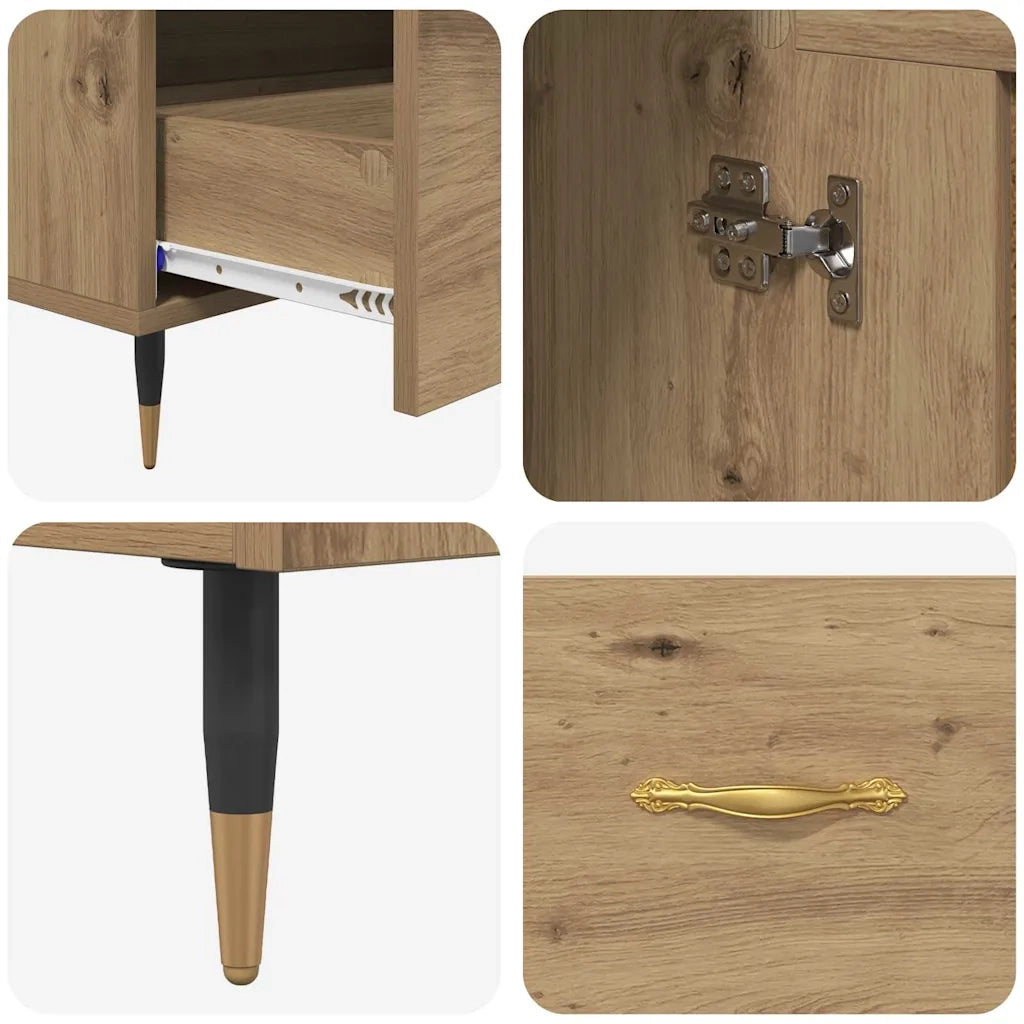 Credenza con Cassetto-Buffet-Armadio da cucina Rovere artigianale 69,5 x 31 x 115 cm 176552