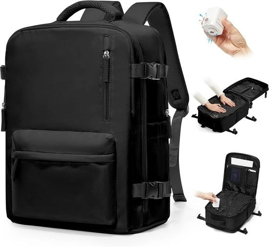 Borsa di viaggio a compressione 40x30x20cm - Syste di compressione a vuoto - Compartimento per laptop - Impermeabile - Uomo/donna - Pistone di compressione gratuito