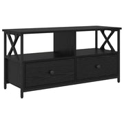 Mobile TV | Armadietto TV | Mobile Porta TV con cassetto Rovere Nero 90 x 33 x 45 cm