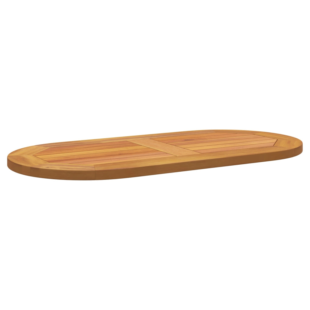 Tavolo Ovale in Legno Massello di Acacia 80x40x2 cm
