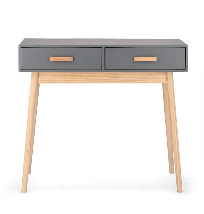 Consolle 2 Cassetti 90x40x79 cm Ordinary in Legno Grigio
