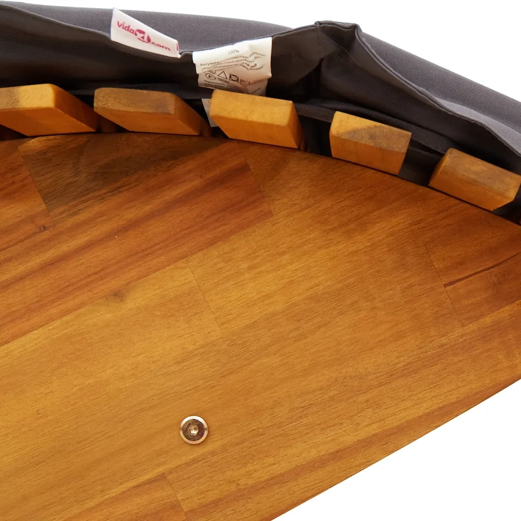 Lettino a Dondolo con Cuscino in Legno Massello di Acacia 4103883