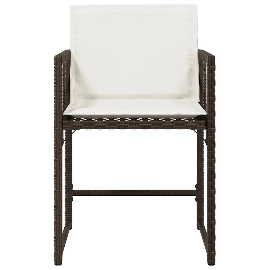 Sedie da Giardino con Cuscini 4 pz Marroni in Polyrattan 365020