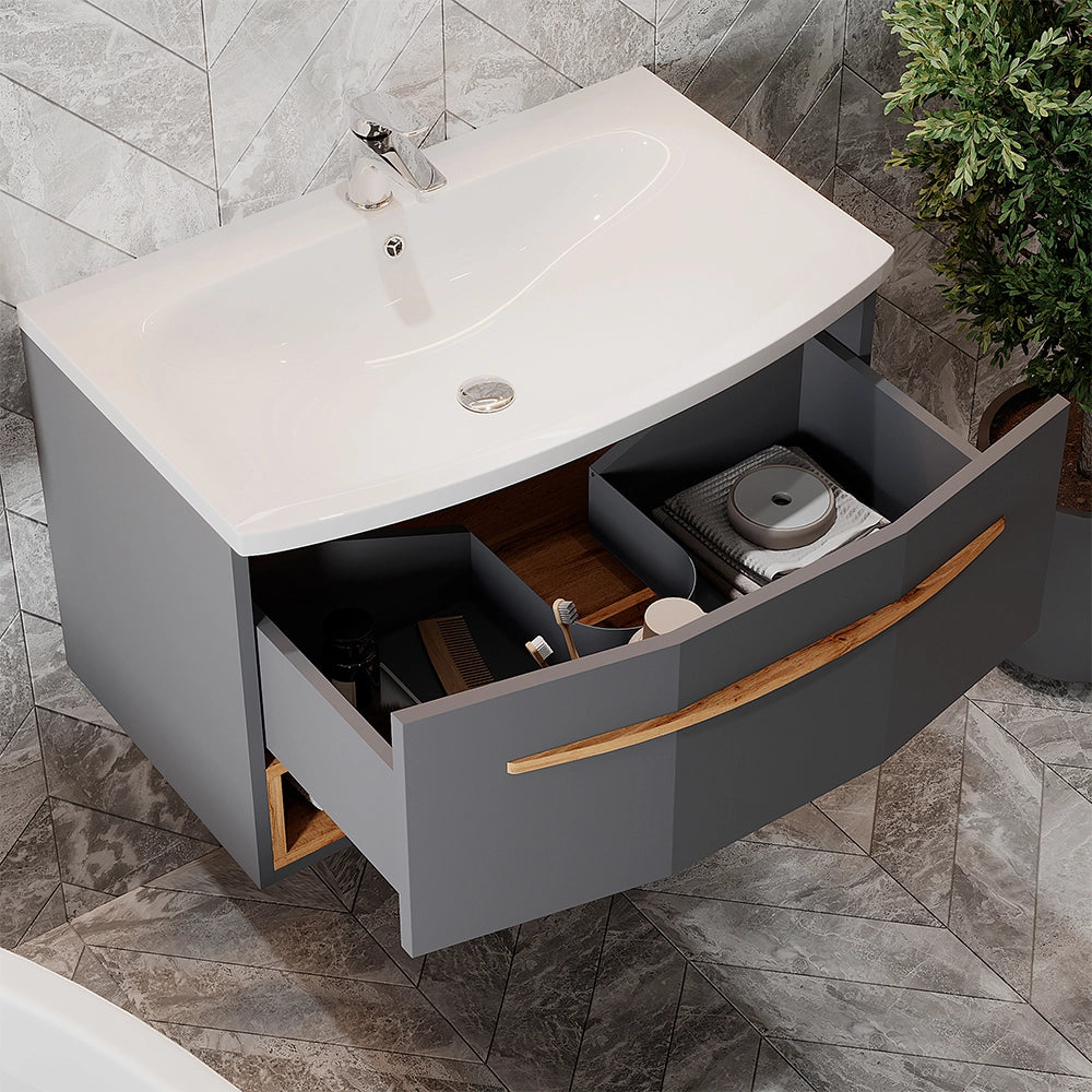 Vicco Set mobili da bagno Antracite 2 parti