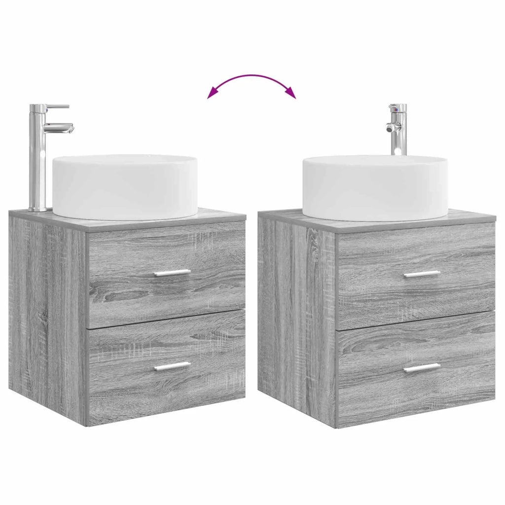 Set di mobili per il bagno 3 pz Sonoma grigio 3405944