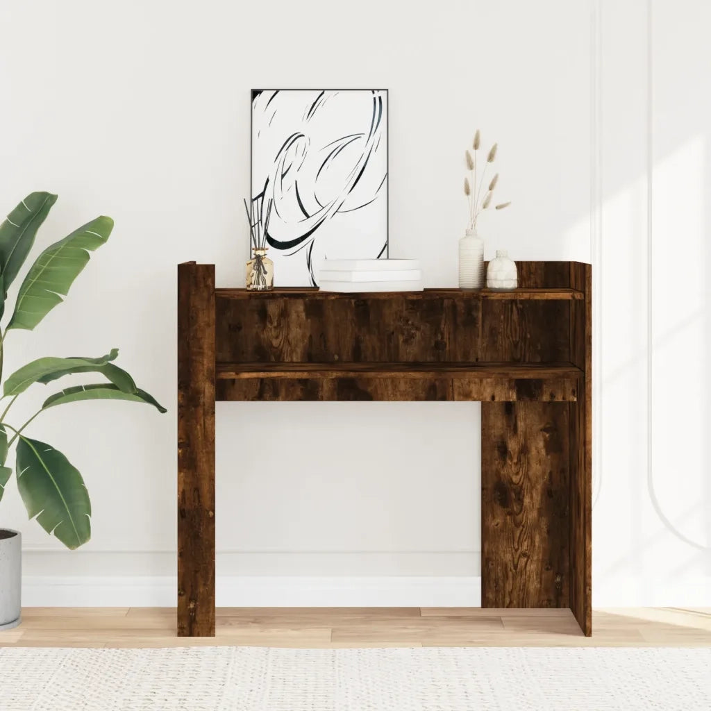 Tavolino Consolle | Tavolo d'Ingresso Rovere Fumo 100x35x90 cm in Legno Multistrato