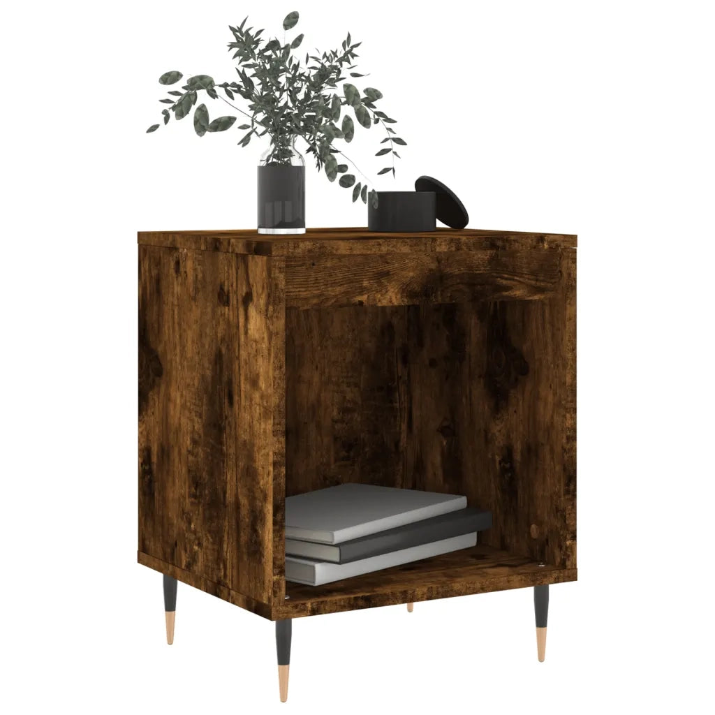 Comodini 2pz Rovere Fumo 40x35x50 cm in Legno Multistrato 830711