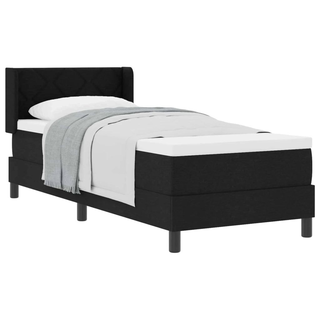 Letto a molle con testiera Nero 200 x 80 cm Tessuto 3341134