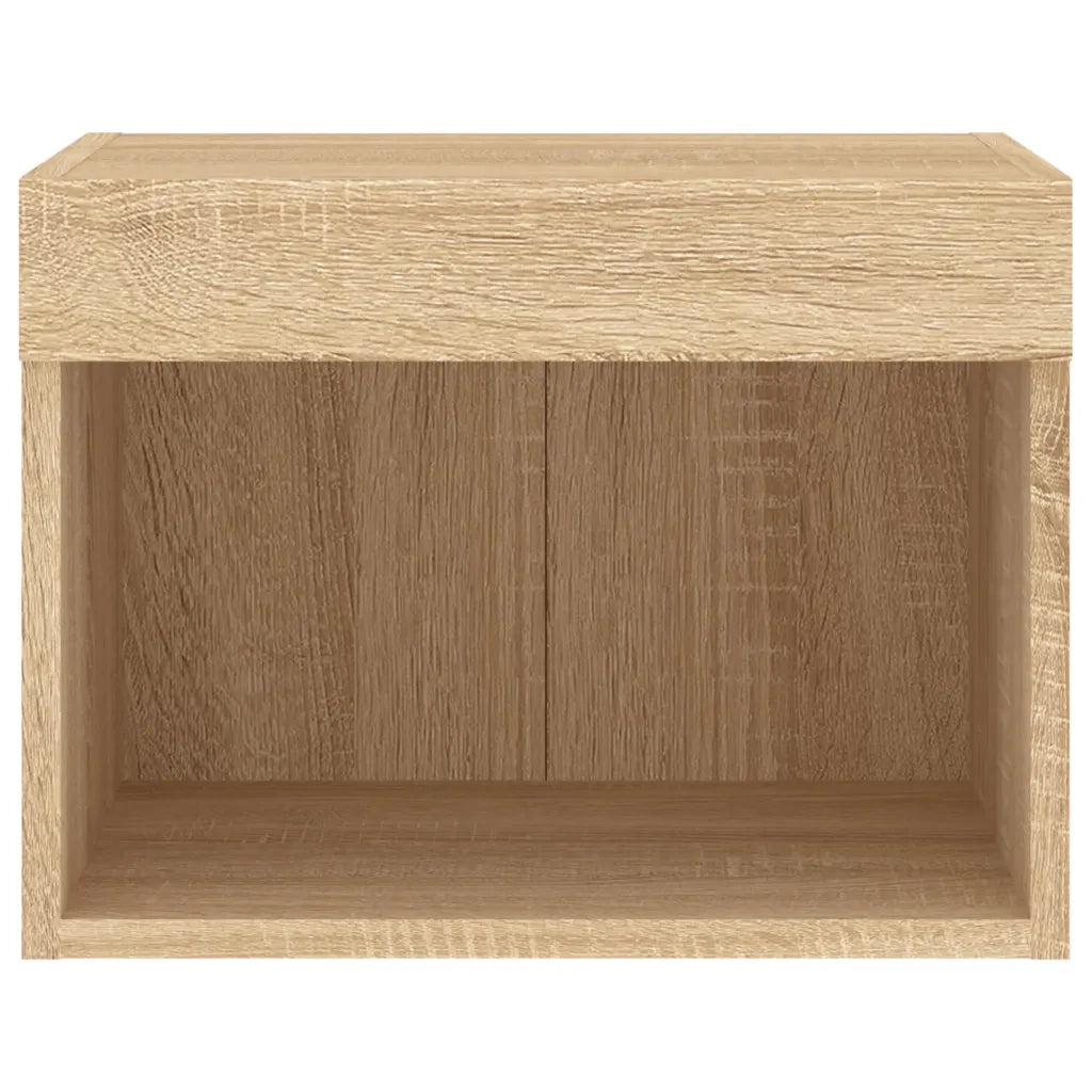 Comodini con Luci LED a Parete 2pz Rovere Sonoma 837118