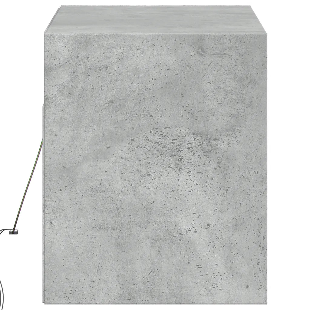 Mobile TV a Parete con Luci LED Grigio Cemento 100x31x35 cm
