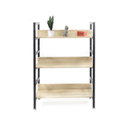MOHOME Scaffale Legno Acciaio Ripostiglio 3 Ripiani Regolabili Libreria Portaoggetti Mobile Verticale Scaffalatura Salvaspazio 80 x 30 x 108 cm Salotto Camera Garage Officina Magazzino