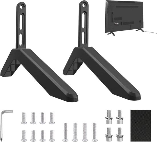 Sostegno universale per schermo LCD-LED-Plasma da 32 a 75 pollici - Montaggio a distanza regolabile da 50 mm a 90 mm - Installazione con viti e rivestimento antiscivolo