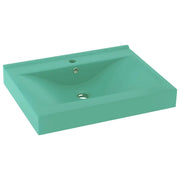 Lavabo con Foro Rubinetto Verde Chiaro Opaco 60x46 cm Ceramica CFW9168722
