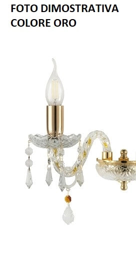 DALLAS/1 APPLIQUE ORO E CROMO 1 LUCE ATTACCO E14 H.25CM