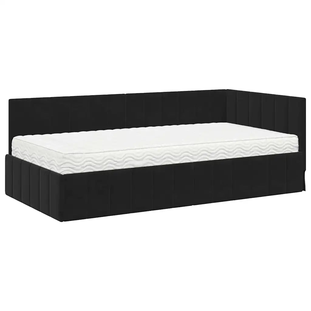 vidaXL Cornice del letto ad angolo Nero 100 x 200 cm Velluto