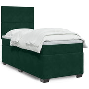 Giroletto a Molle con Materasso Verde Scuro 90x190 cm Velluto 3290783