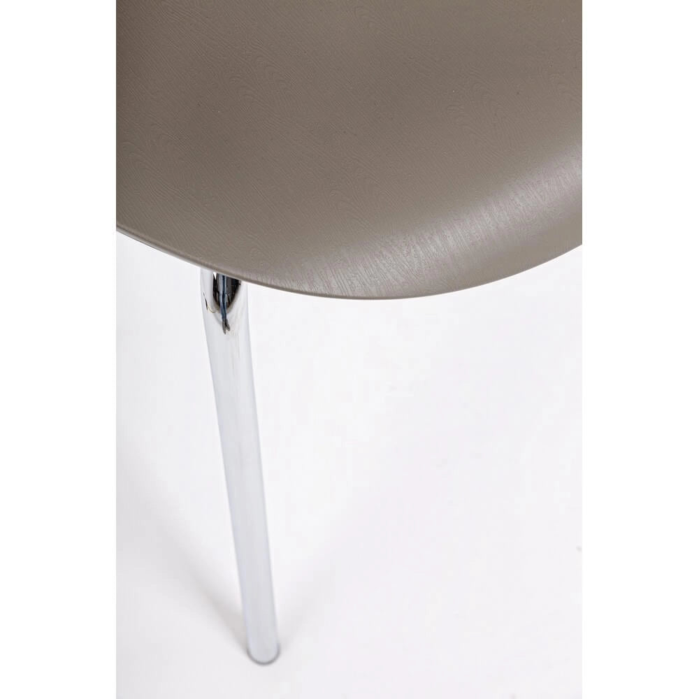 Set di 4 Sedie Impilabili con Seduta in Plastica e Gambe Cromate - LINDSAY