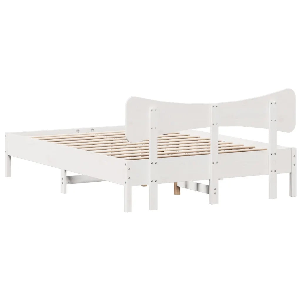 Giroletto senza Materasso Bianco 120x190 cm Legno Massello Pino