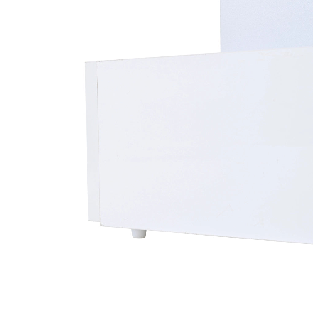 TAVOLINO da caffè 80x80x45 cm bianco in pannello di legno e vetro temperato