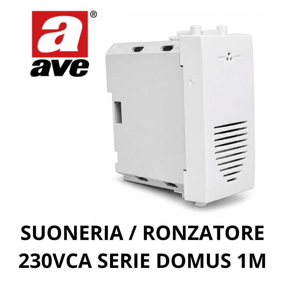 Suoneria ronzatore ave 441029n domus s44 bianco lucido