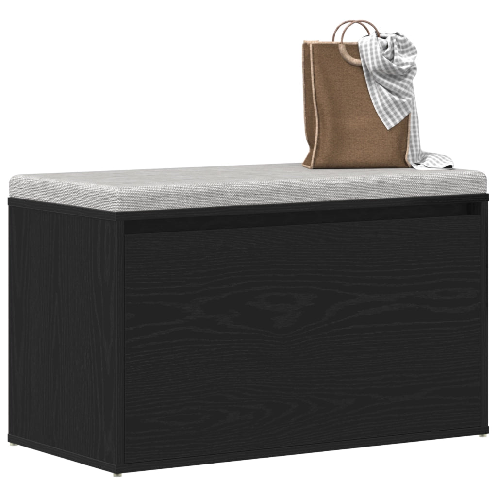 Panchina Hall  nera in rovere 80x40x45 cm in legno ingegnerizzato