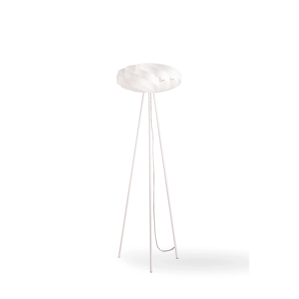 Piantana Moderna Flat Polilux ® Bianco E Metallo 1 Luce E27