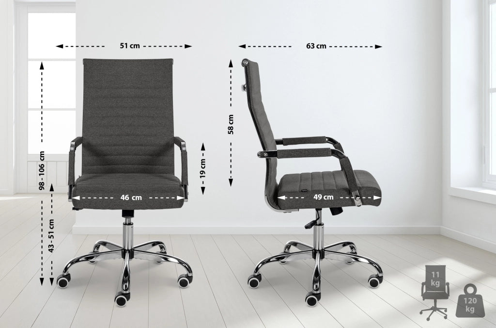 Sedia Da ufficio Amadora grigio scuro,Tessuto