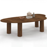 IDMarket - Tavolino ORGANIQUE 100 cm in legno effetto noce